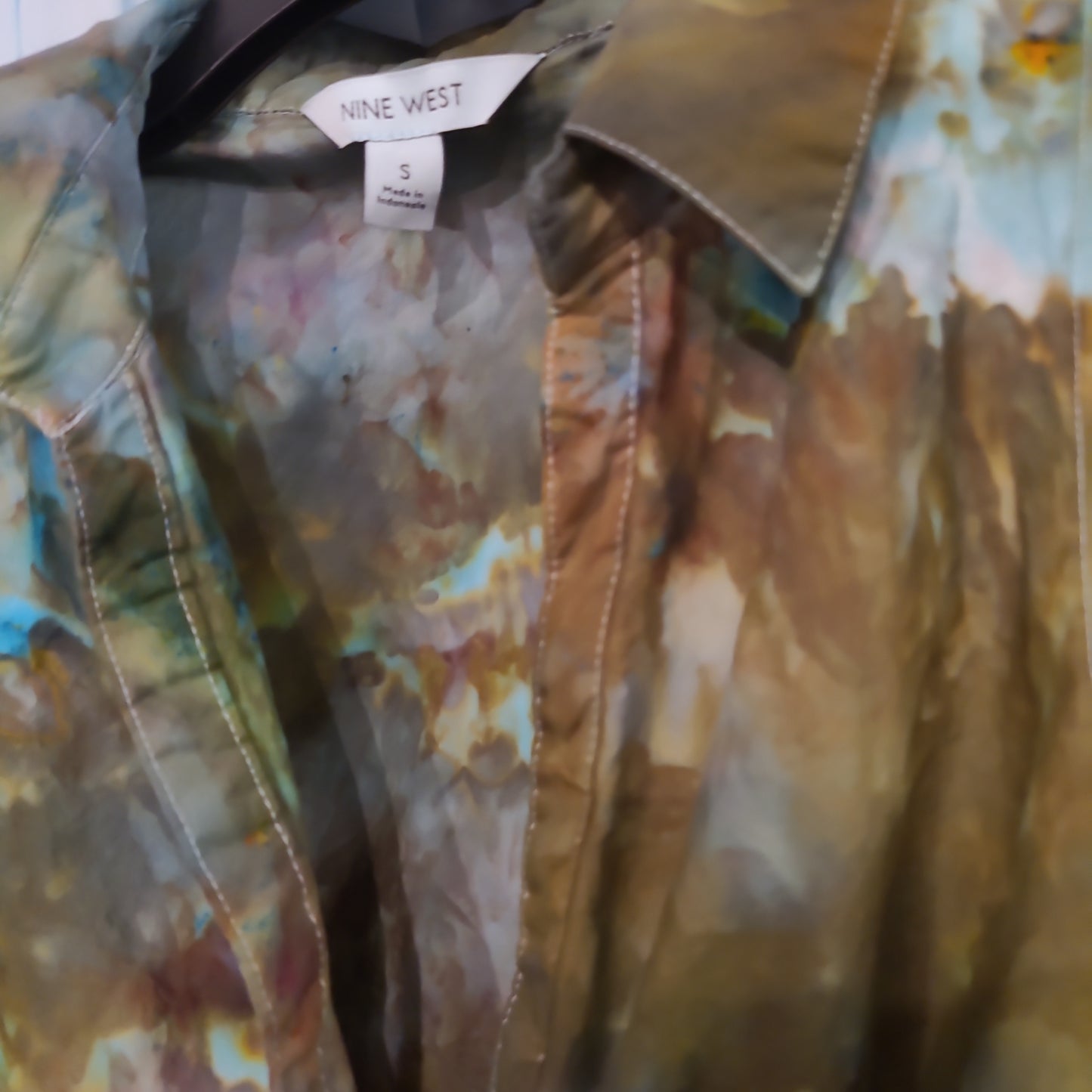 Nine West Button Front Tank with Tie Browns