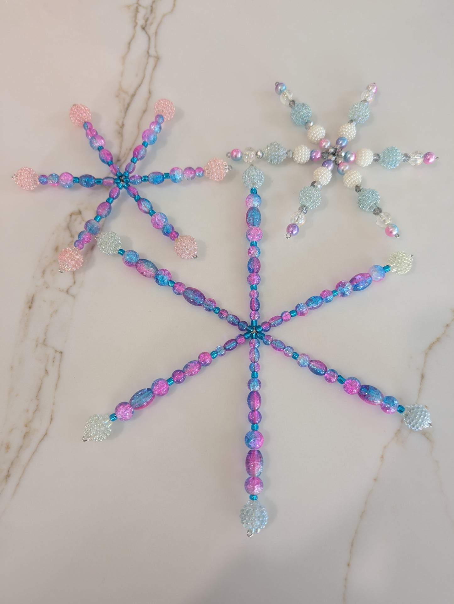 Peacock Hand Beaded Snowflake