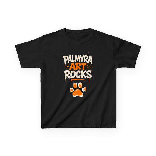 Kids Tee — "Palmyra Art Rocks" Paw Print School Spirit Shirt