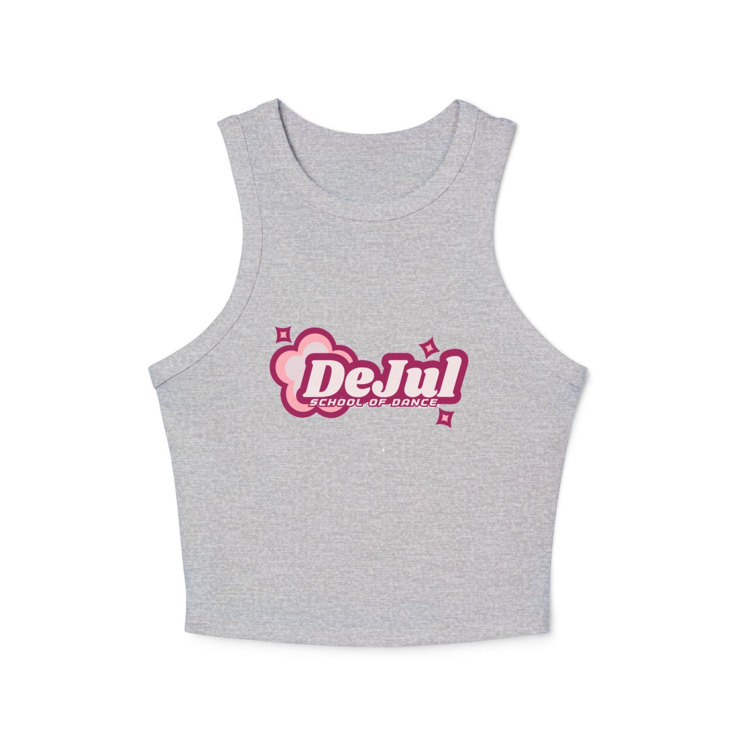 DeJul School of Dance Women&#039;s Micro Rib Racer Tank Top - Stylish Dance Apparel