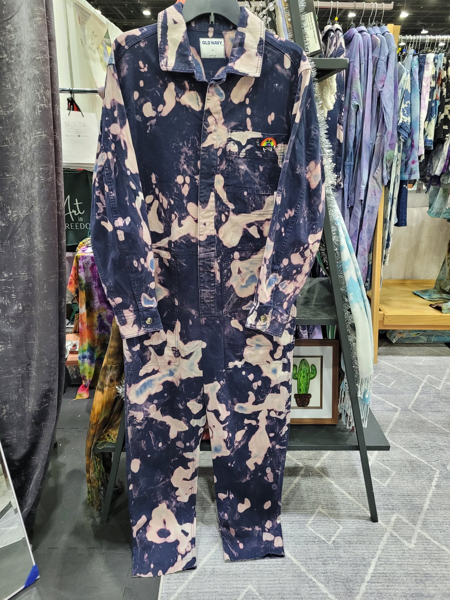 Navy/Purple Gender Neutral Long-Sleeved Coveralls