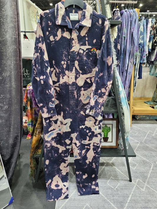 Navy/Purple Gender Neutral Long-Sleeved Coveralls