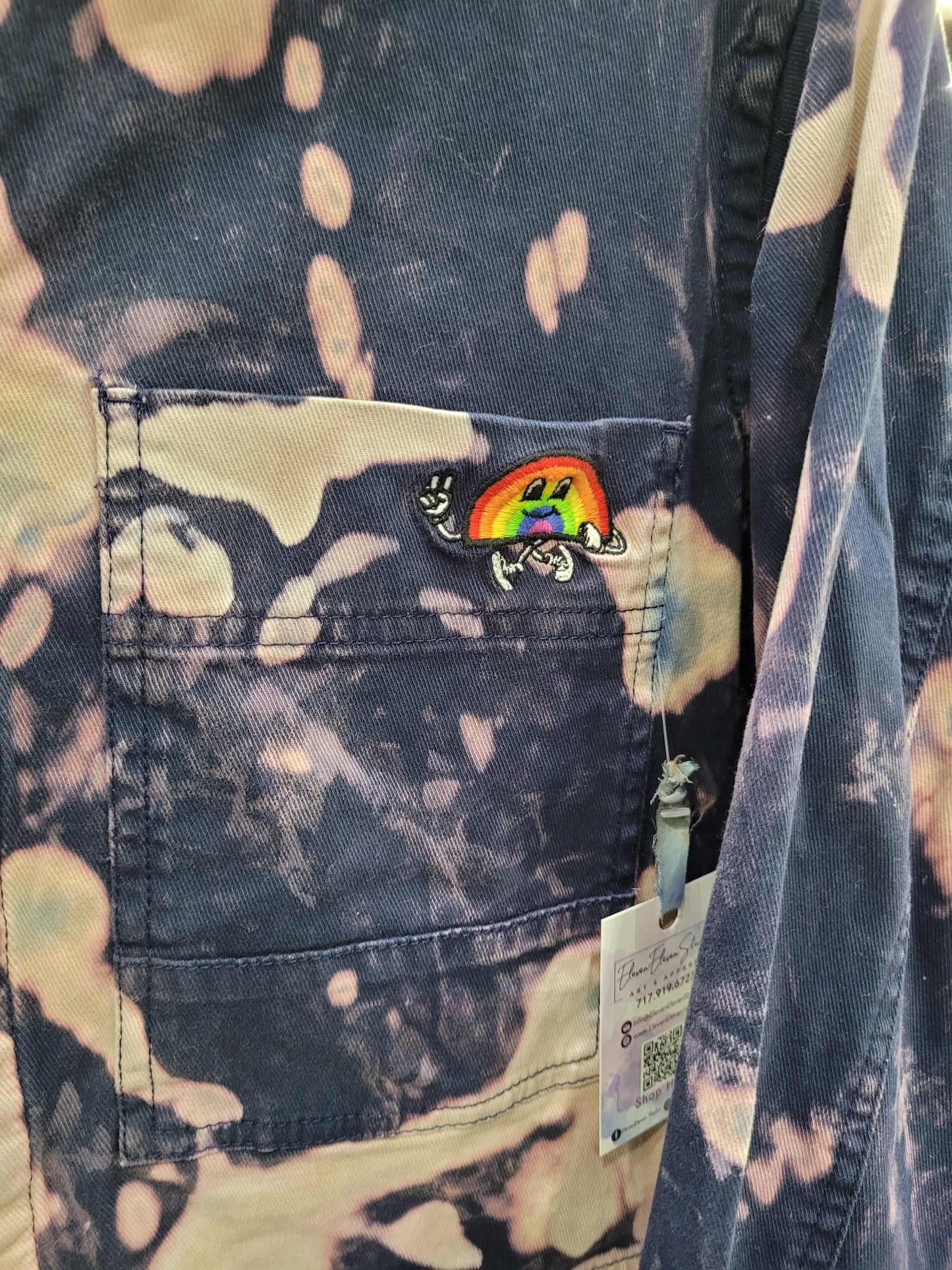 Navy/Purple Gender Neutral Long-Sleeved Coveralls