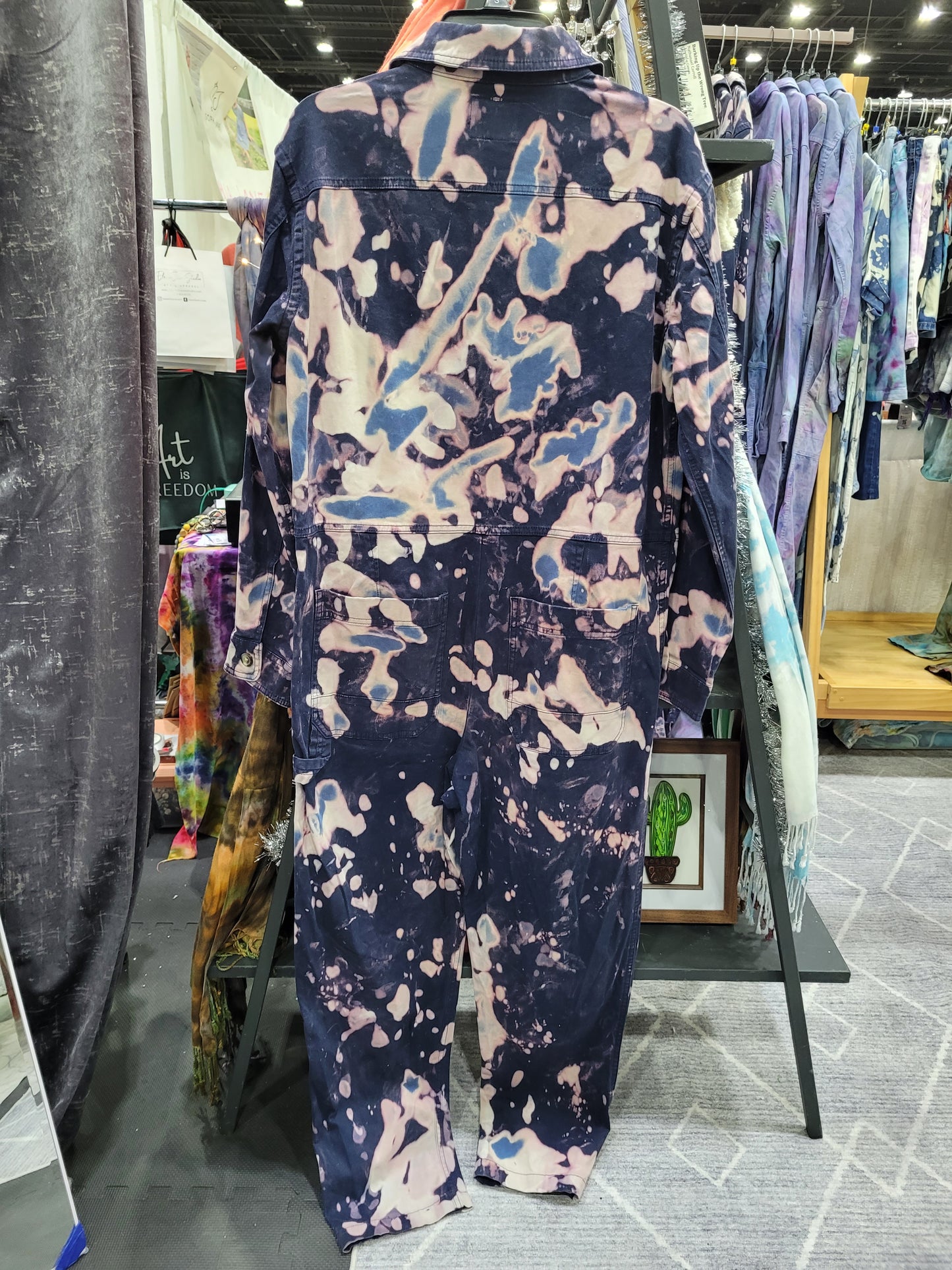 Navy/Purple Gender Neutral Long-Sleeved Coveralls