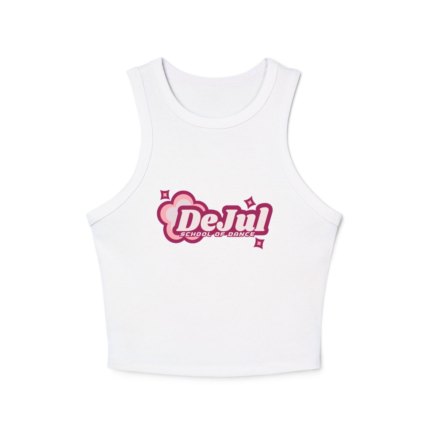 DeJul School of Dance Women&#039;s Micro Rib Racer Tank Top - Stylish Dance Apparel