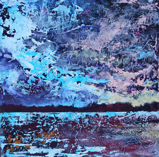 8X8 Inch Canvas Art Print: Coastal Orange Water